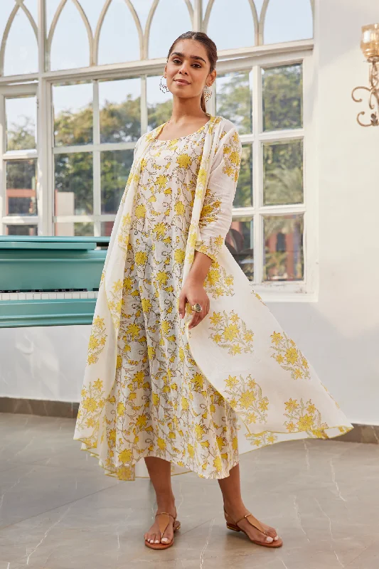 Hand Blocked Two Piece Co-Ord Dress Set With Jacket Notch Collar Peter Pan Collar Cowl Neck