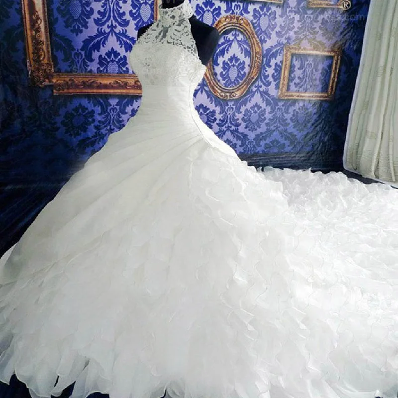High Neck White Lace Unique Design Chiffon Wedding Party Dresses, Bridal Gown, WD0019 Tunics Silk luxurious High Neck White Lace Unique Design Chiffon Wedding Party Dresses, Bridal Gown, WD0019 Tunics Silk luxurious