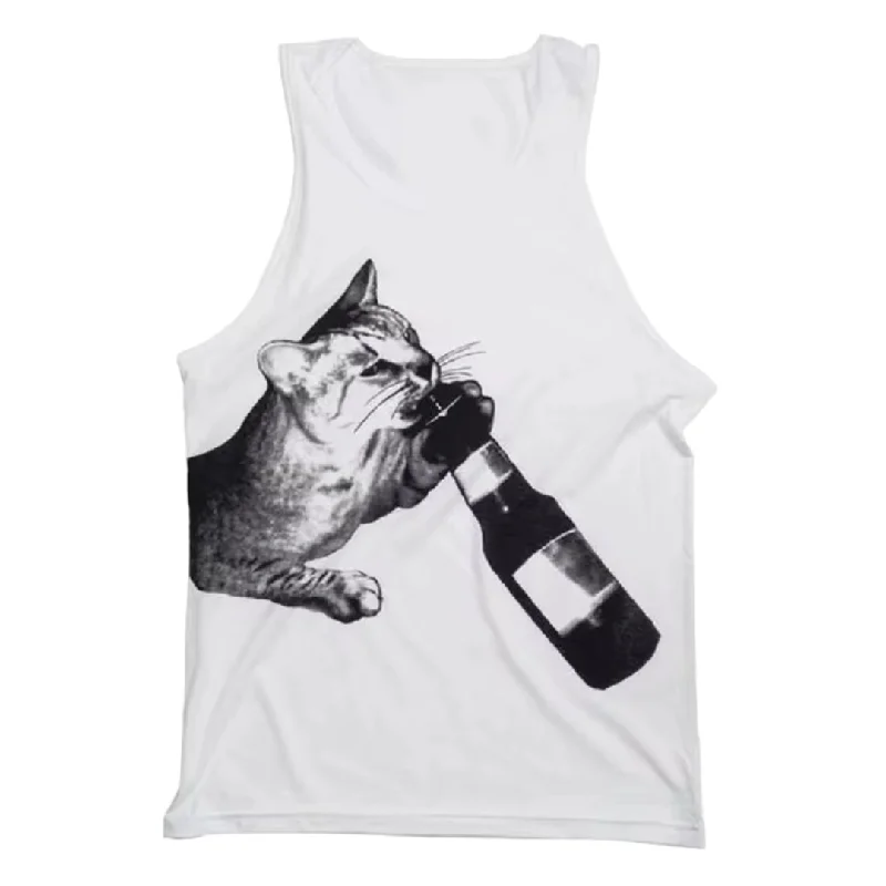 Dranks- the Beer Bottle and Kitty Tank Top teal tank top