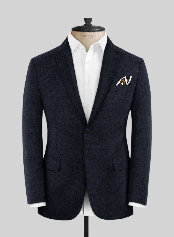 Scabal Sapphire Yaime Blue Wool Jacket Fleece Fabric Down Fabric Feather Fabric