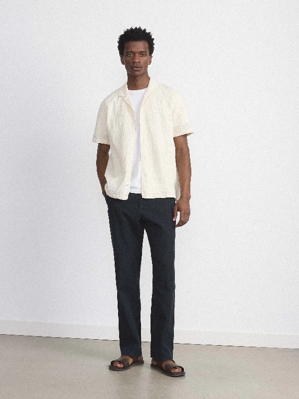 The Joey Straight Canvas Pant in Navy Comfy High-Waist Jeans