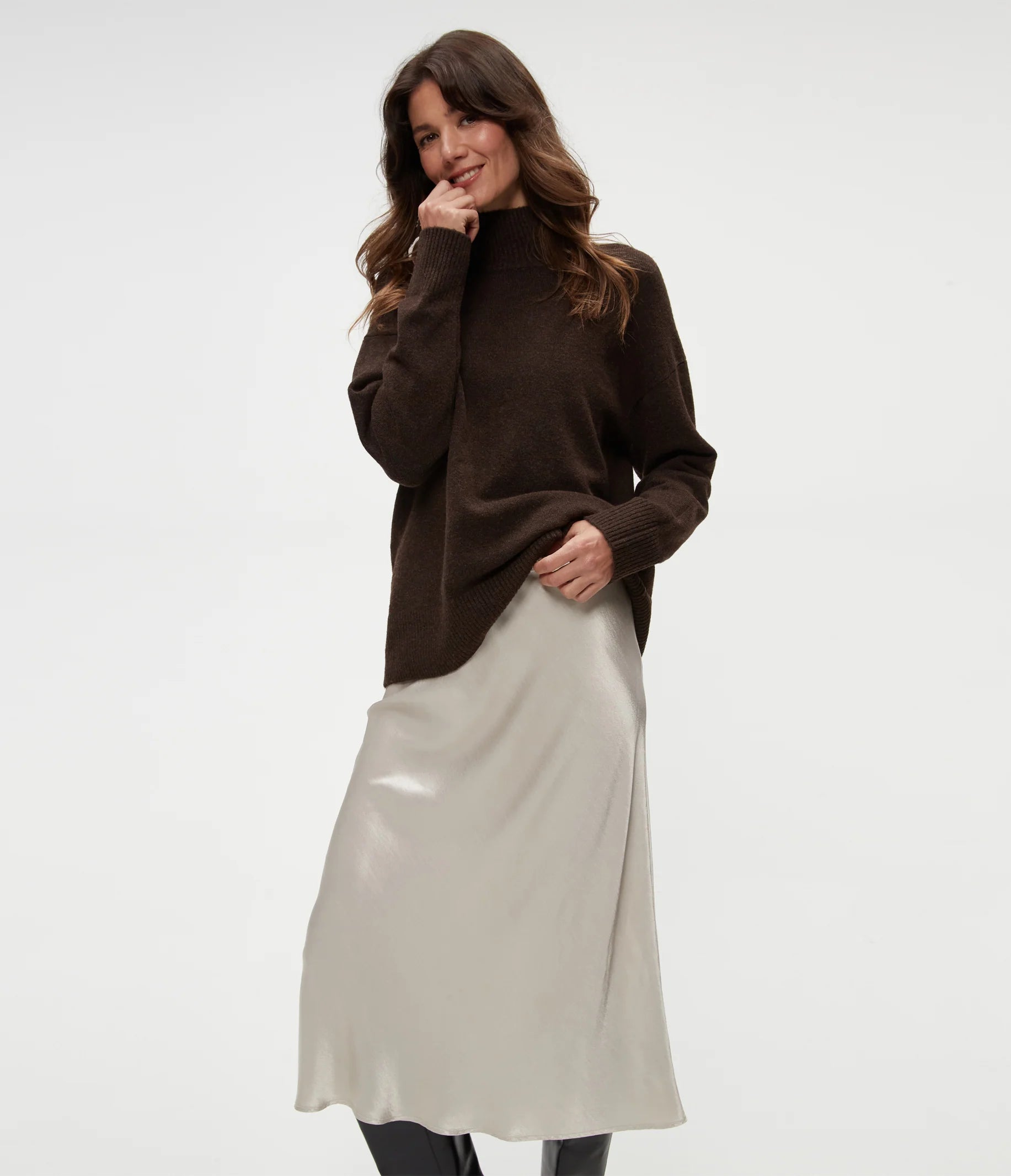 Leila Bias Midi Skirt relaxed fit skirt