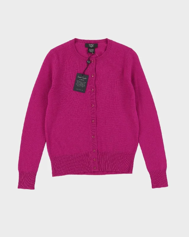 Lord And Taylor Pink Cashmere Cardigan - XS Rayon Fabric Velvet Fabric Corduroy Fabric