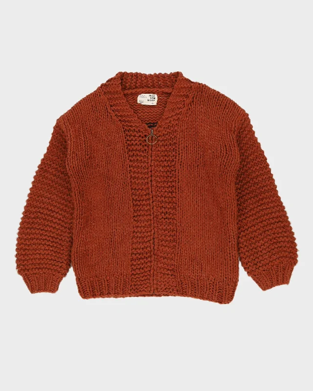 Jackson Rowe Brown Chunky Cardigan - L Elasticated Padded Insulated