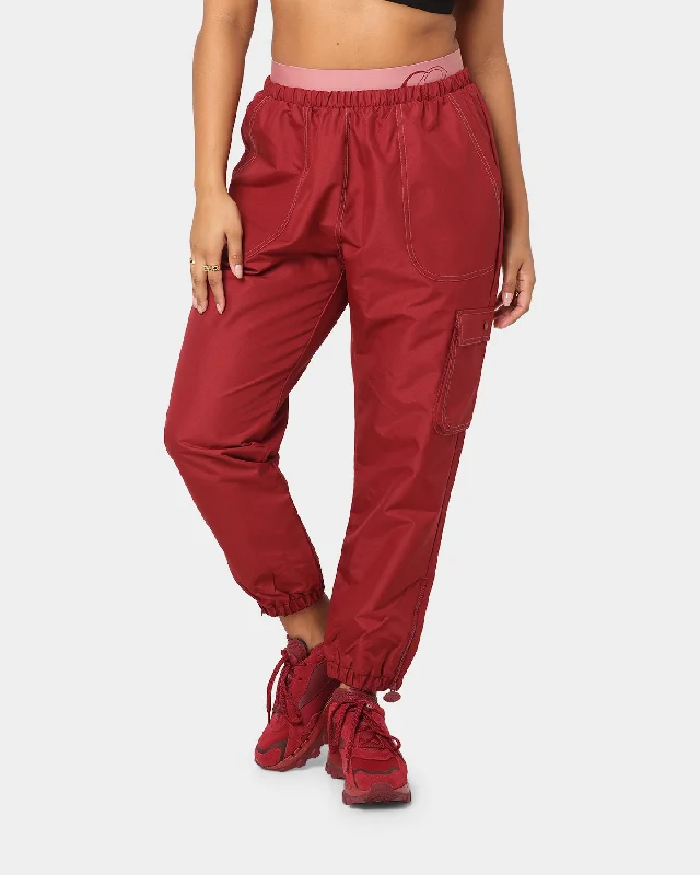 Reebok Women's Cardi B X Reebok Track Pants Triathlon Red Cozy Jogger Leggings