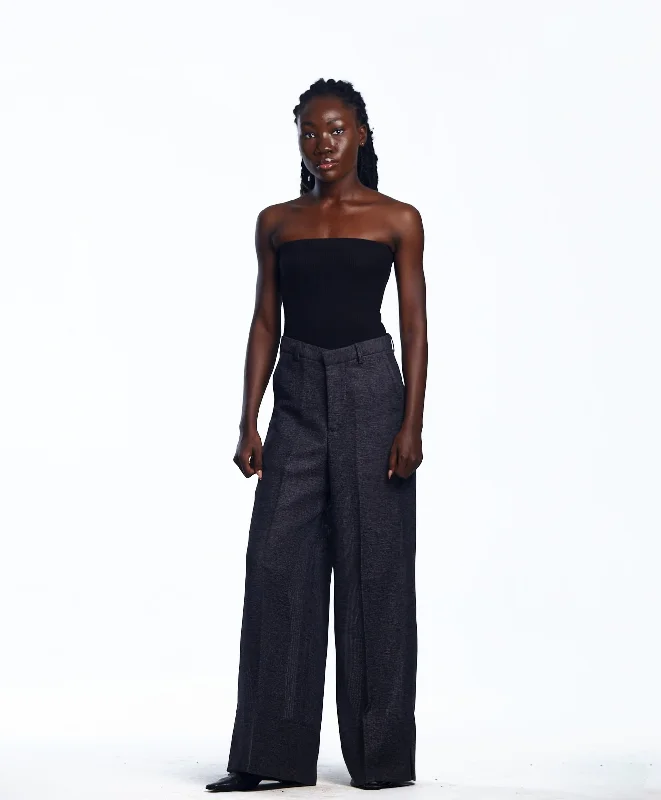 AJABENG Konadu Poly Linen Side Slits Pants Trendy Palazzo Pants