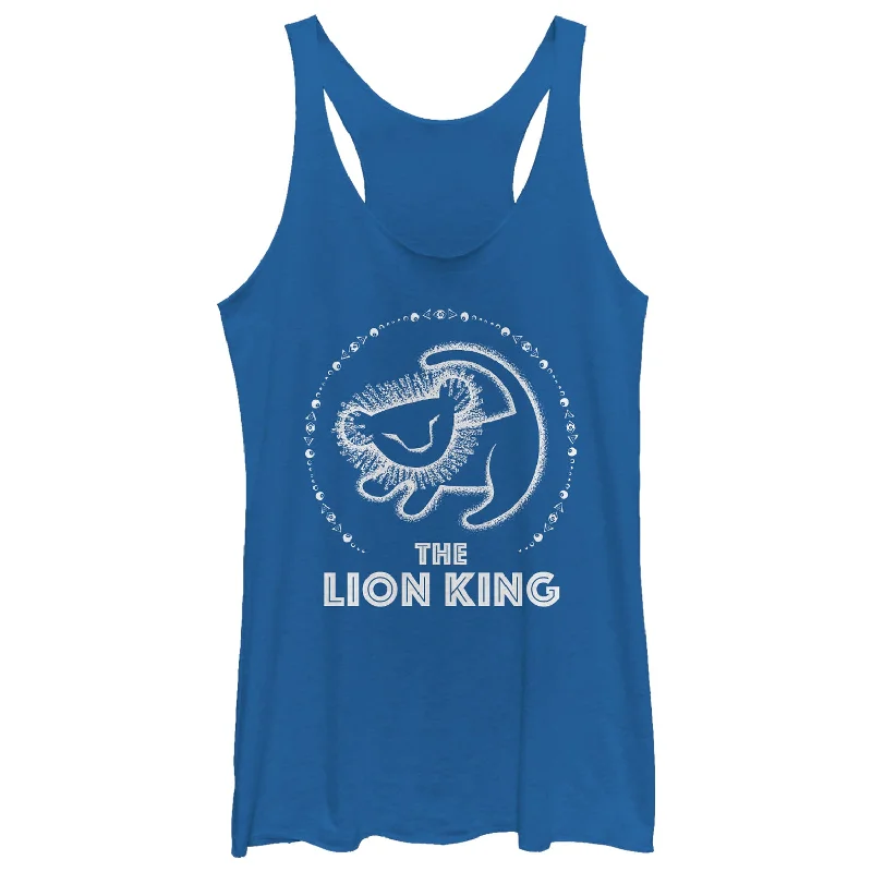 Women's Lion King Simba Painting Circle Racerback Tank Top casual tank top