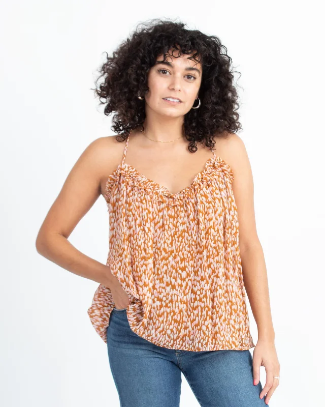 Printed Silk Tank grey tank top