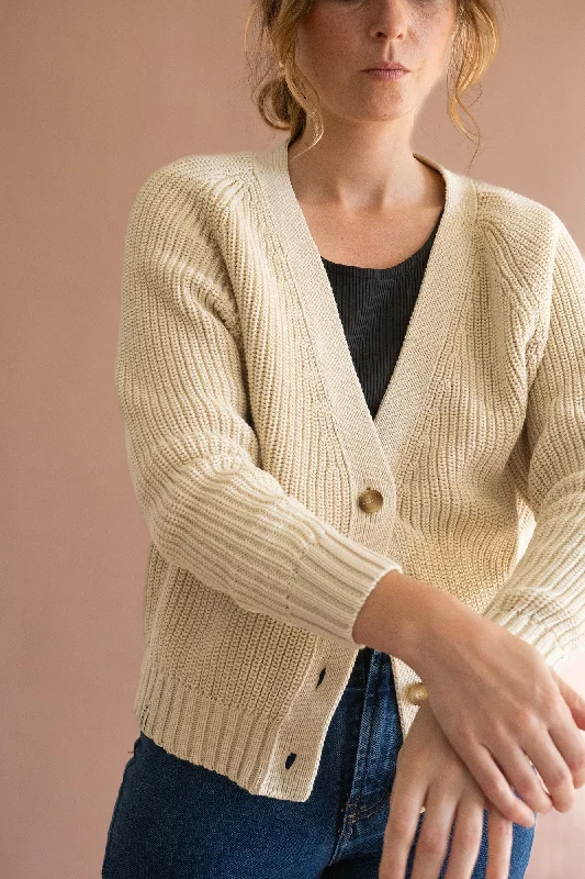 Golah short cardigan natural white Layered Multi-layer Single Layer
