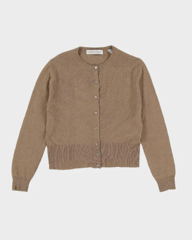 Beige Cashmere Knitted Cardigan - S Cotton Fabric Linen Fabric Terry Fabric