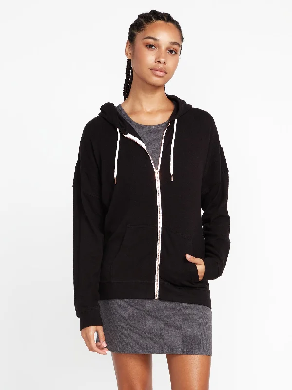 Lived in Lounge Zip Jacket - Black Trench Coat Raincoat Waterproof Jacket