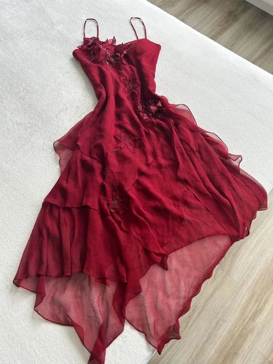 Cifeeo-back to school outfits 20th Birthday High Low Spaghetti Straps Burgundy Chiffon Homecoming Dresses Short Party Dress C2916 Tunics Spring floral Cifeeo-back to school outfits 20th Birthday High Low Spaghetti Straps Burgundy Chiffon Homecoming Dresses Short Party Dress C2916 Tunics Spring floral