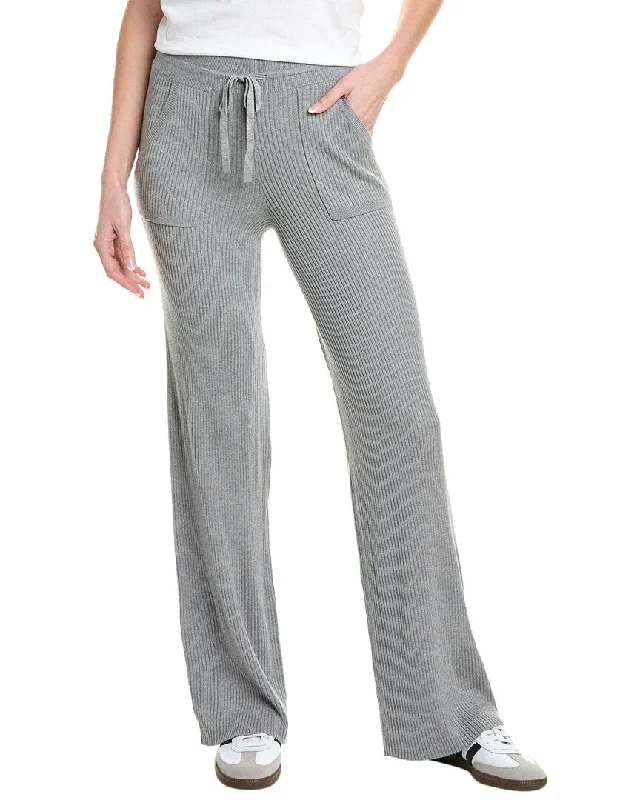 Splendid Georgie Rib Long Cashmere-Blend Pant Elegant Silk Pants