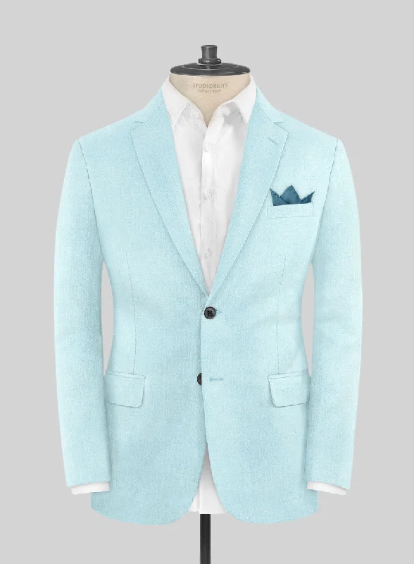 Scabal Pale Blue Wool Jacket Anorak Shell Jacket Lightweight Jacket