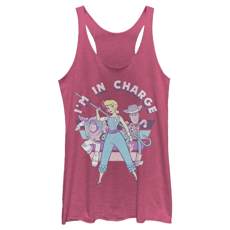Women's Toy Story Bo Peep In Charge Racerback Tank Top striped tank top