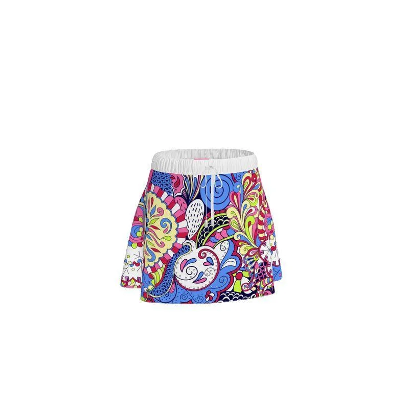 Sechia Elastic Waist Tie Mini Skirt tiered skirt playful