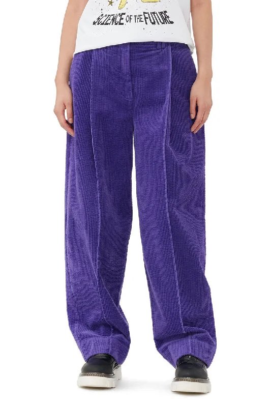 Corduroy Relaxed Pleated Pants Cozy Maternity Pants