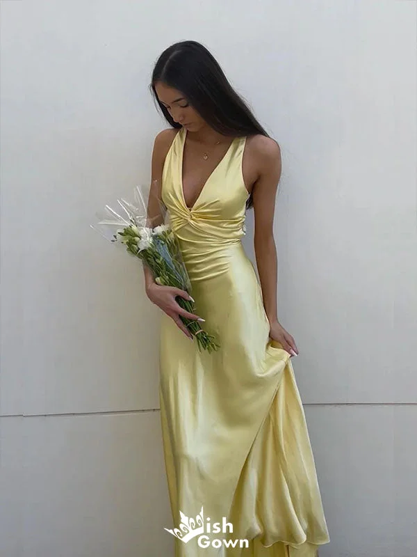 Gorgeous Yellow V Neck A-line Long Party Dress Prom Dresses ,WGP1022 Tunics Plaid country Gorgeous Yellow V Neck A-line Long Party Dress Prom Dresses ,WGP1022 Tunics Plaid country