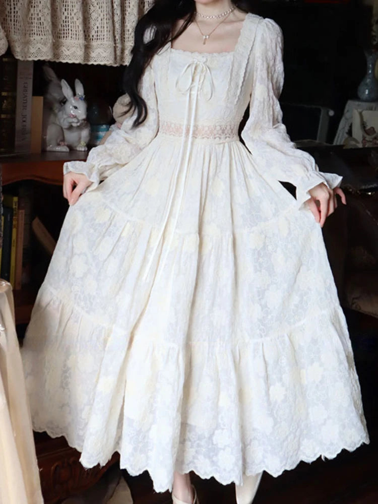 Cinessd Christmas Gfit Outfit Elegant Vintage Fairy Dress Women 2025 Summer Long Sleeve Casual Princess Dress Female Court Retro Even Party Dress Korean Style Tunics Satin smooth Cinessd Christmas Gfit Outfit Elegant Vintage Fairy Dress Women 2025 Summer Long Sleeve Casual Princess Dress Female Court Retro Even Party Dress Korean Style Tunics Satin smooth