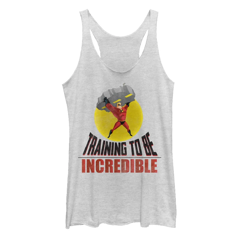 Women's The Incredibles Training to Be Incredible Racerback Tank Top cutout tank top