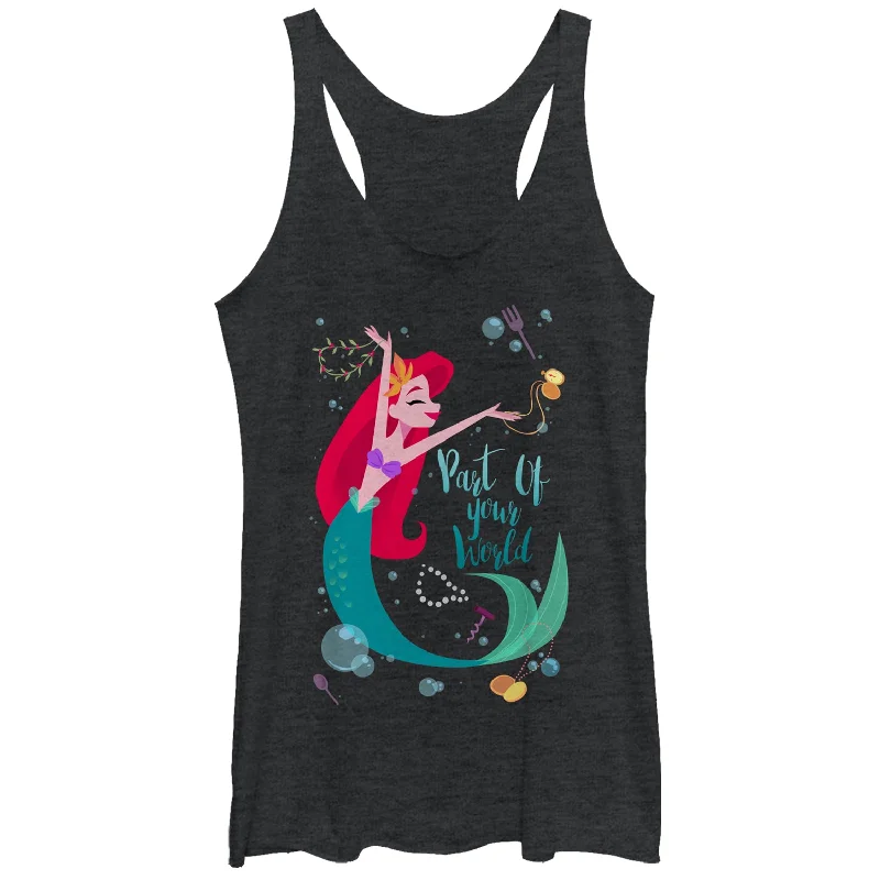 Women's The Little Mermaid Ariel Part of Your World Dance Racerback Tank Top peach tank top