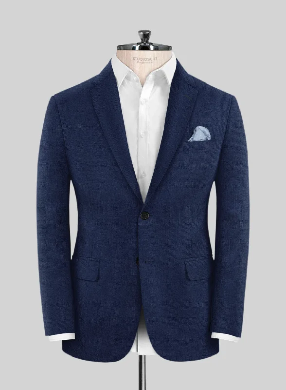 Scabal Regal Blue Wool Jacket Cardigan Sweater Pullover