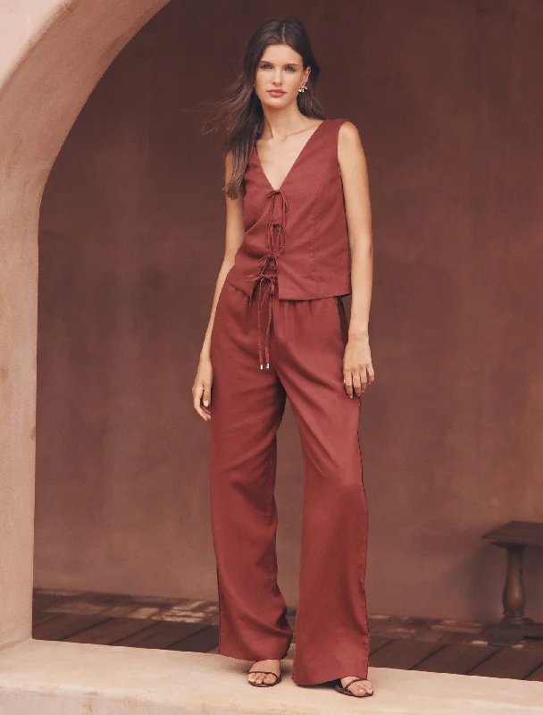Erica Drawstring Straight Leg Pants Trendy Tapered Pants