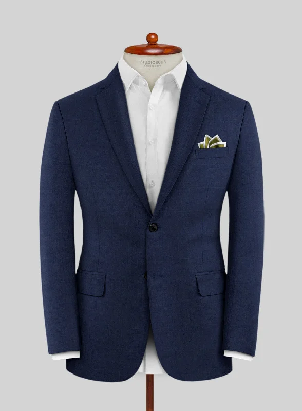 Scabal Londoner Esma Checks Blue Wool Jacket Knit Jacket Woven Jacket Fleece Jacket