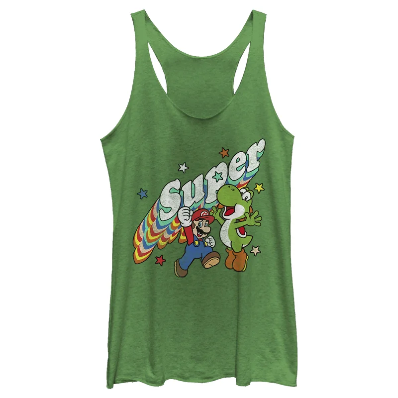 Women's Nintendo Mario and Yoshi Retro Super Racerback Tank Top floral tank top