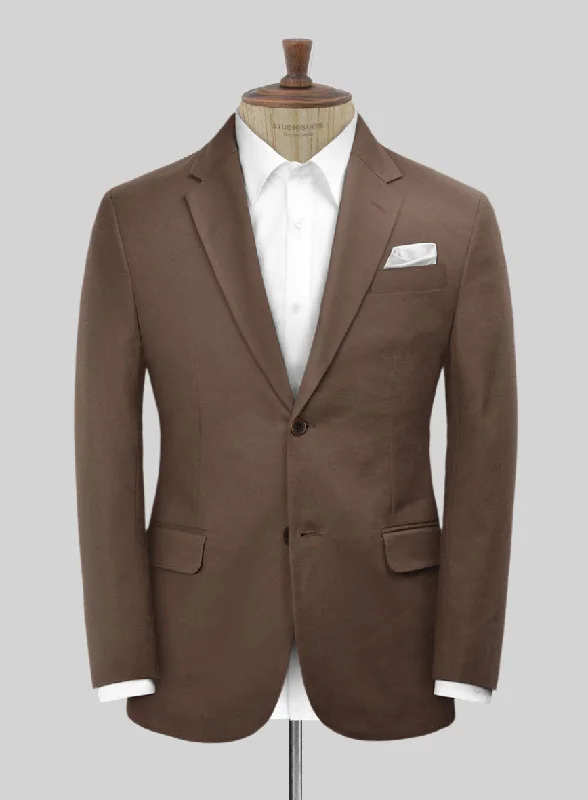 Scabal Dark Brown Cashmere Cotton Jacket Jersey Jacket Tulle Jacket Batik Jacket