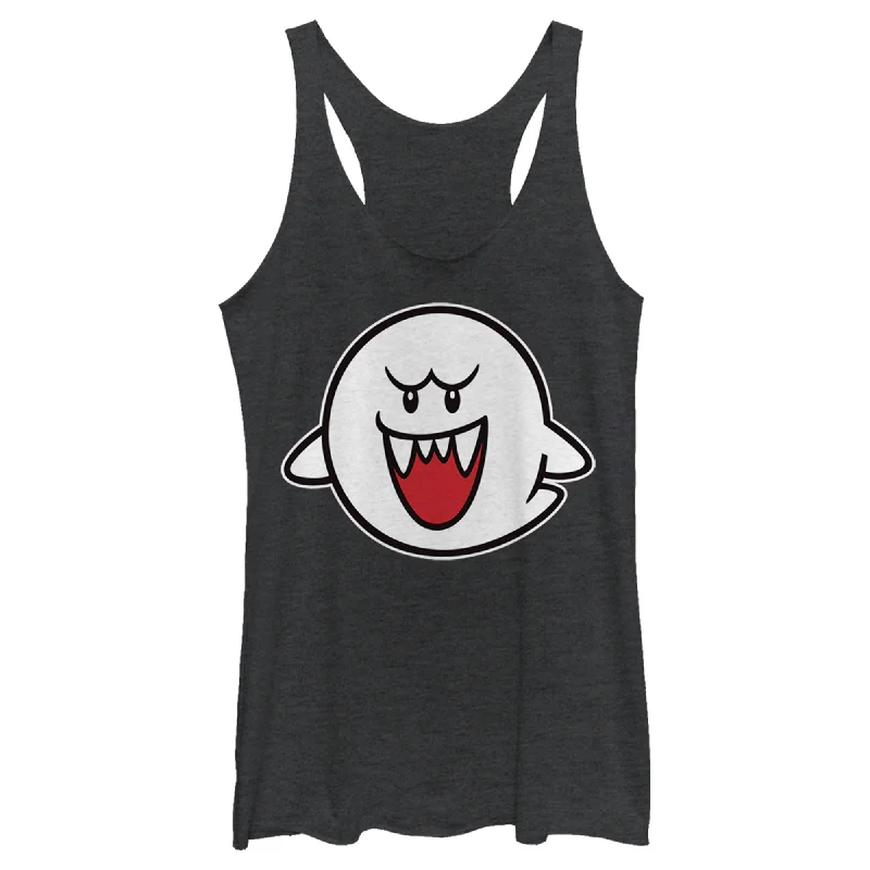 Women's Nintendo Mario Boo Ghost Racerback Tank Top basic tank top