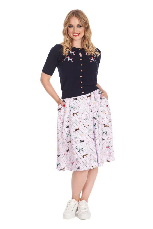 THE KISSING POODLES CARDIGAN Chenille Fabric Brocade Fabric Lace Fabric