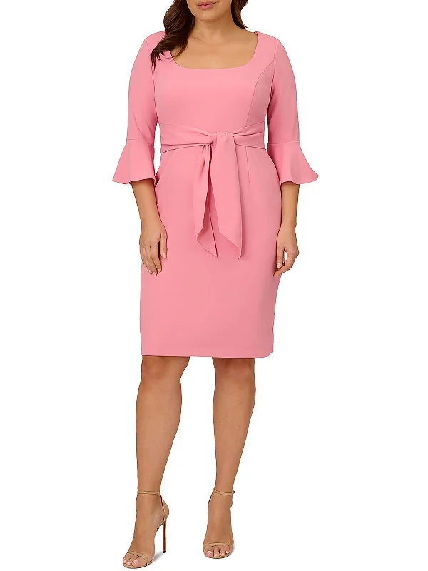 Womens Crepe Bell Sleeve Cocktail And Party Dress Tunics Print Colorful