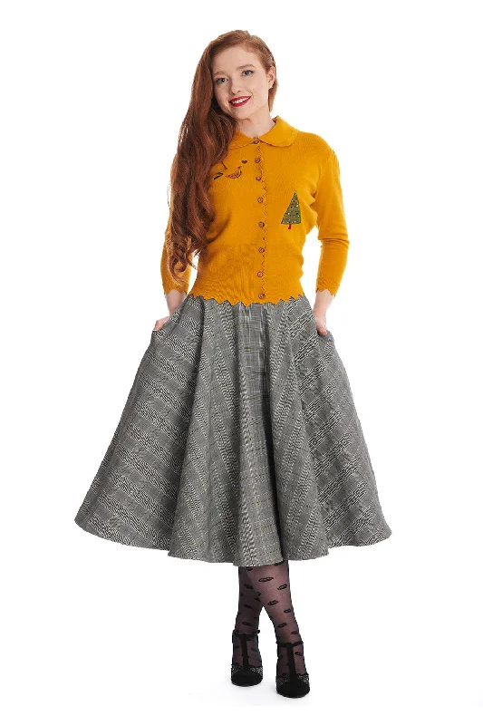 Banned Apparel - Back To Business Swing Skirt cashmere skirt soft