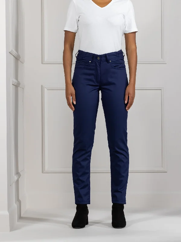 Pants Ohio Navy Elegant High-Waist Pants