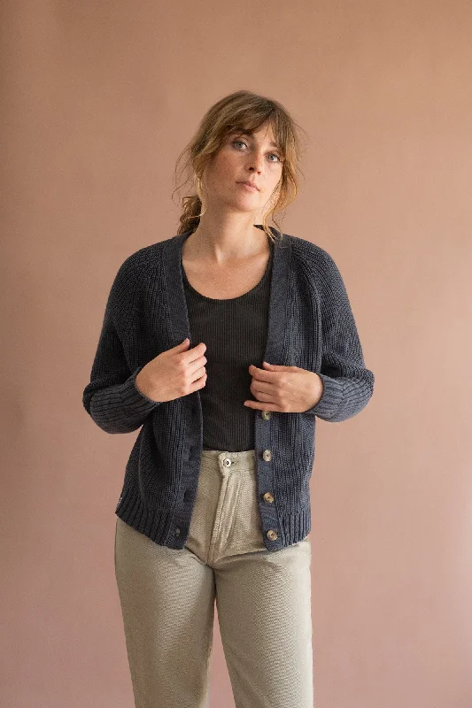 Golah short cardigan blue grey Transparent Opaque Sheer