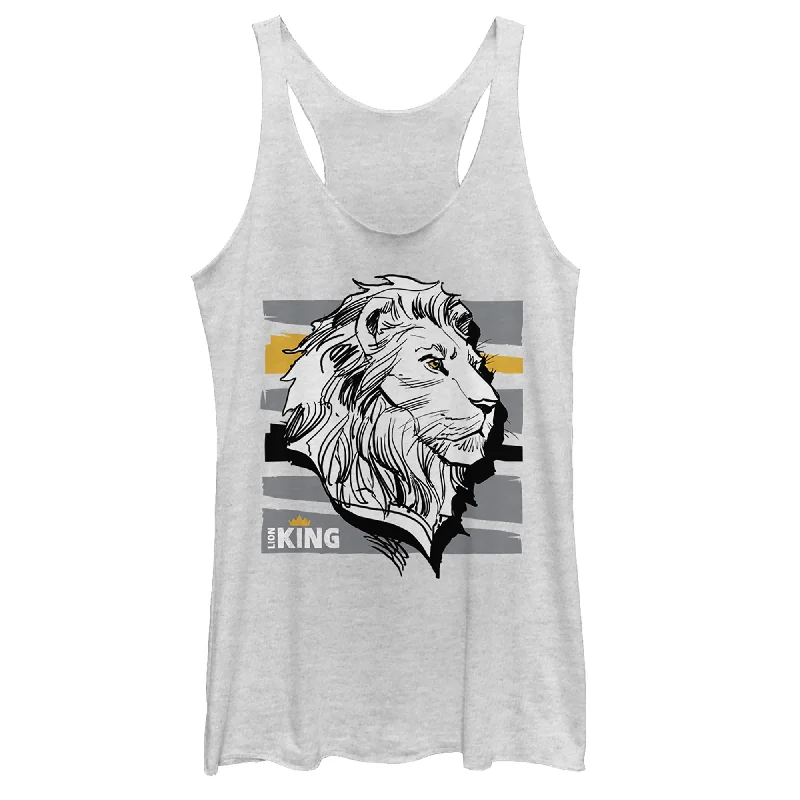 Women's Lion King Mufasa Stripe Profile Racerback Tank Top athletic tank top