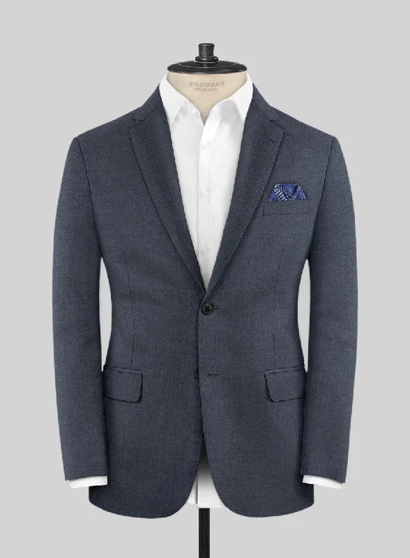 Scabal Londoner Space Blue Wool Jacket Print Jacket Jacquard Jacket Patchwork Jacket