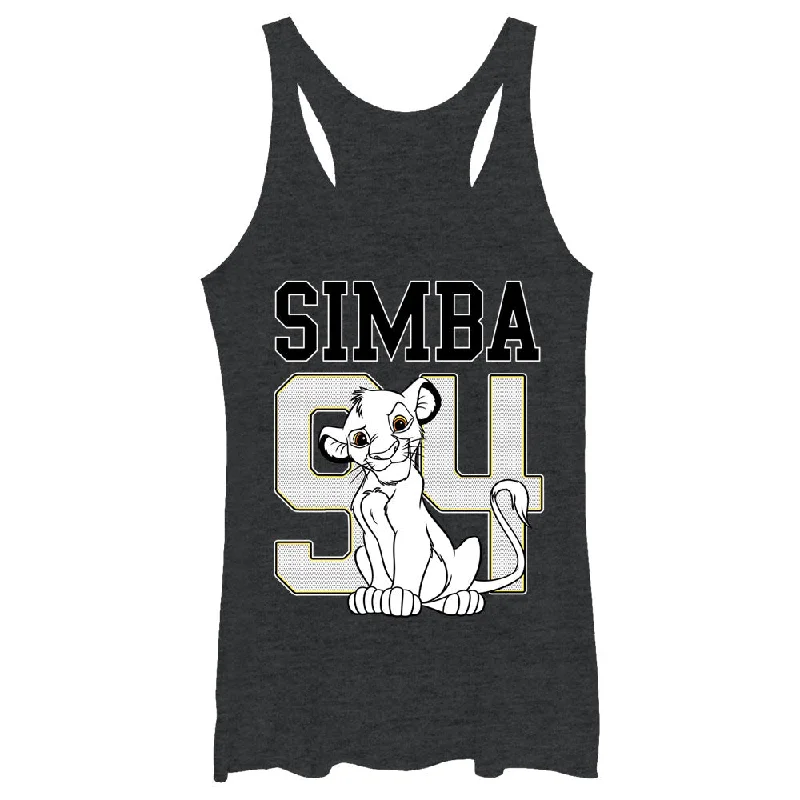 Women's Lion King Simba 94 Racerback Tank Top beige tank top