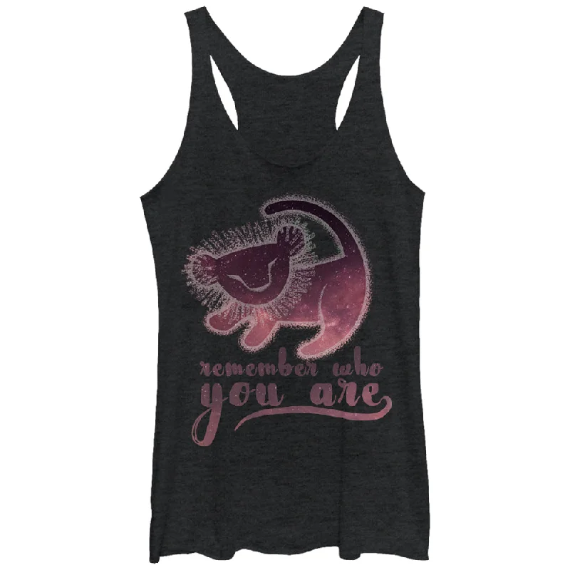 Women's Lion King Simba Remember Who You Are Racerback Tank Top white tank top