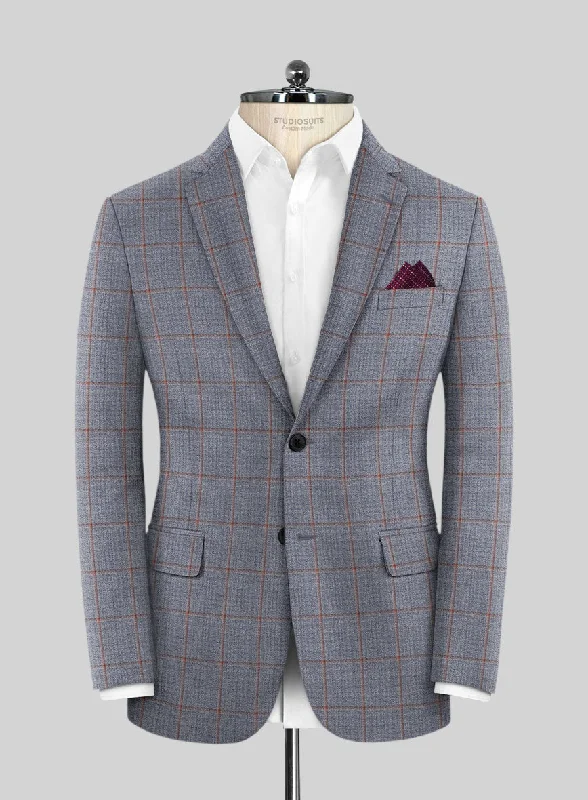 Scabal Dusk Blue Wool Jacket Hooded Jacket Caped Jacket Shawl Collar Jacket