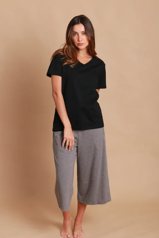 Women's Cropped Wide Leg Pants Casual Sweatpants Style
