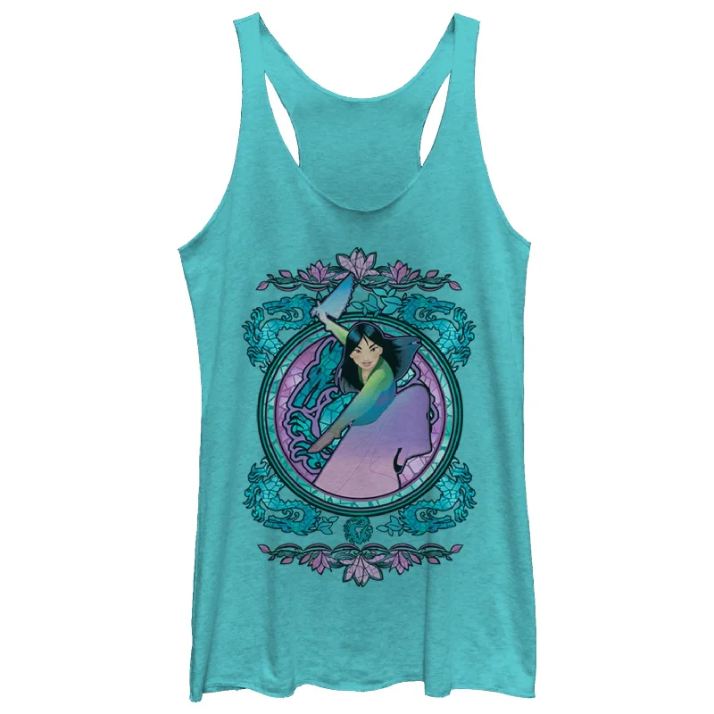 Women's Mulan Stained Glass Racerback Tank Top trendy tank top