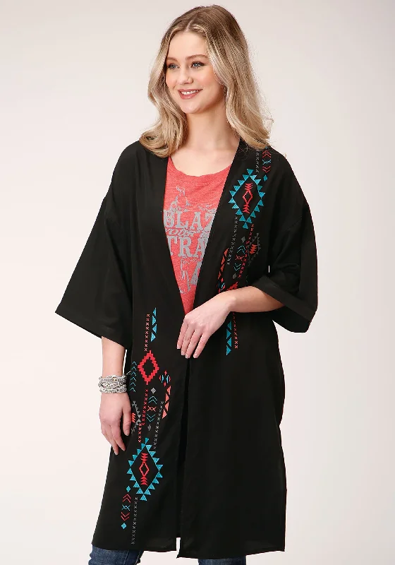 Roper Poly Short Sleeve Cardigan Spandex Rayon Corduroy
