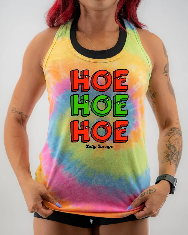 Ladies “HOE HOE HOE” Racerback Tank | Christmas Edition stretchy tank top