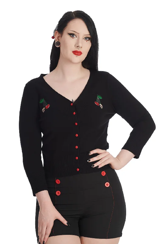 CHERRY SKULL CARDIGAN Machine Wash Dry Clean Hand Wash