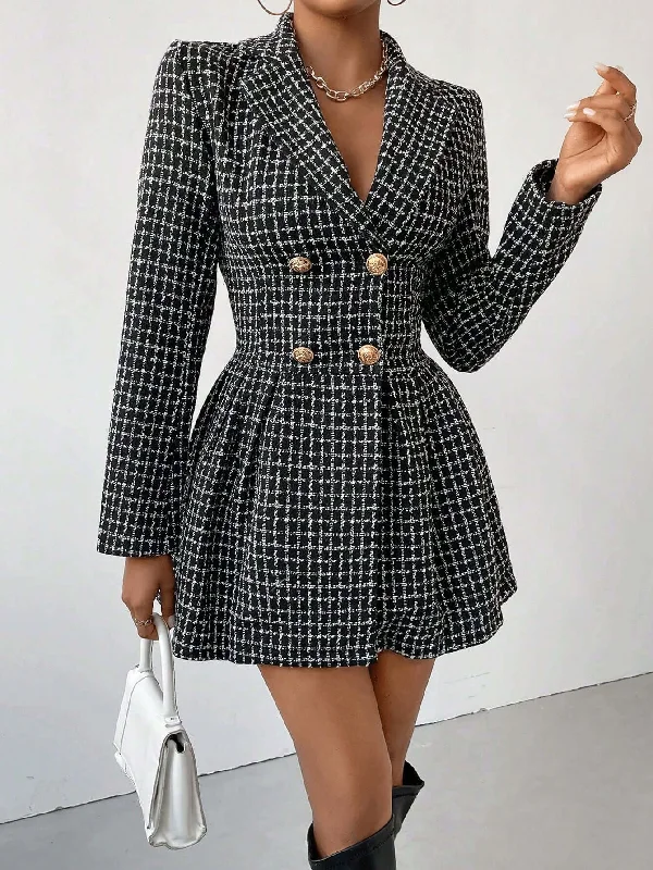 V-neck Long-sleeved Jacket dress Boat Neck Shawl Collar Notched Collar