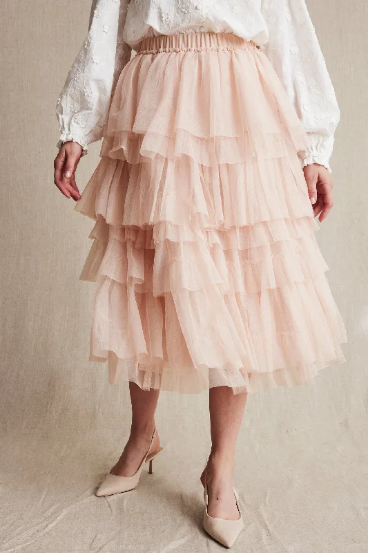 Women's pink tutu skirt chiffon skirt airy