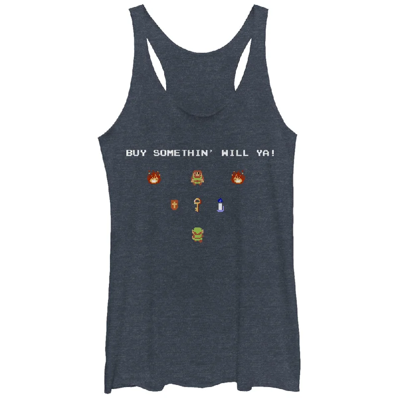 Women's Nintendo Legend of Zelda Merchant Buy Something Racerback Tank Top spandex blend tank