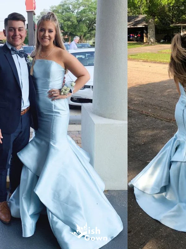 Light Blue Strapless Ruffles Mermaid Long Party Dress Prom Dresses,Evening Dress Online, WGP907 Tunics Denim casual Light Blue Strapless Ruffles Mermaid Long Party Dress Prom Dresses,Evening Dress Online, WGP907 Tunics Denim casual